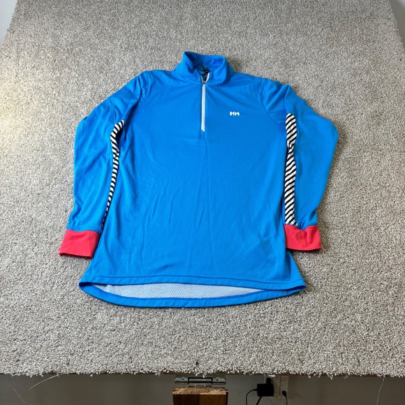 Helly Hansen Pullover Active Top Athletic Quarter Zip Long Sleeve Blue L‎ - Picture 1 of 6